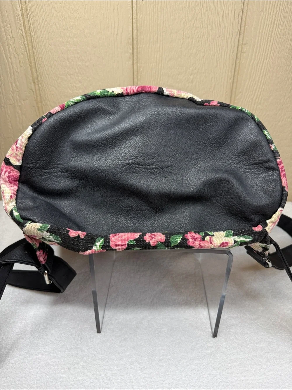 NEW Mudd Y2K Floral Canvas Backpack Pink Roses Black Cottagecore Grunge Romantic